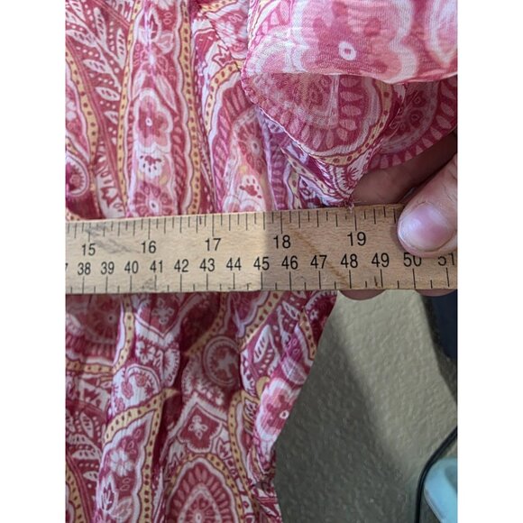 Mudd Womens Size Medium Multi-Color Semi-Sheer Dolman Short Sleeves Blouse Y2K - Picture 4 of 5